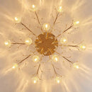 GobekUsa Dendritic Crystal Ceiling Lamp: Nordic Luxury Glass Flower Chandelier for Bright Decor