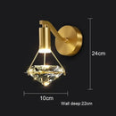 GobekUsa Diamond Crystal Wall Lamp Luxury Nordic Modern Living Room Lighting