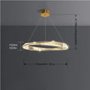 GobekUsa DNA Spiral Crystal Chandelier LED Ring Design for Luxury Living Room