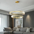 GobekUsa DNA Spiral Crystal Chandelier LED Ring Design for Luxury Living Room