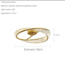 GobekUsa DNA Spiral Crystal Chandelier LED Ring Design for Luxury Living Room