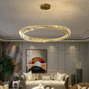 GobekUsa DNA Spiral Crystal Chandelier LED Ring Design for Luxury Living Room
