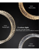 GobekUsa DNA Spiral Crystal Chandelier LED Ring Design for Luxury Living Room