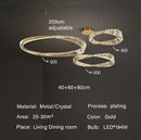 GobekUsa DNA Spiral Crystal Chandelier LED Ring Design for Luxury Living Room