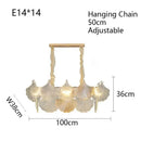 GobekUsa Glass Shell Ceiling Pendant Light Luxury Bedroom Decor Hanglamp