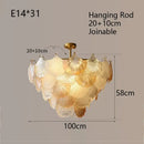 GobekUsa Glass Shell Ceiling Pendant Light Luxury Bedroom Decor Hanglamp