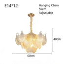 GobekUsa Glass Shell Ceiling Pendant Light Luxury Bedroom Decor Hanglamp