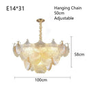 GobekUsa Glass Shell Ceiling Pendant Light Luxury Bedroom Decor Hanglamp