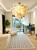 GobekUsa Glass Shell Ceiling Pendant Light Luxury Bedroom Decor Hanglamp