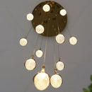 GobekUsa Gold LED Staircase Chandelier | Luxury Large Living Room Pendant Lamp