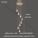 GobekUsa Gold LED Staircase Chandelier: Elegant Luxury Large Pendant Lamp for Living Room