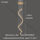 GobekUsa Gold LED Staircase Chandelier | Luxury Large Living Room Pendant Lamp