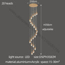 GobekUsa Gold LED Staircase Chandelier | Luxury Large Living Room Pendant Lamp