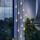 GobekUsa Gold LED Staircase Chandelier | Luxury Large Living Room Pendant Lamp