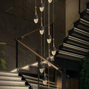 GobekUsa Gold LED Staircase Chandelier | Luxury Large Living Room Pendant Lamp