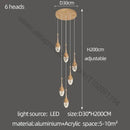 GobekUsa Gold LED Staircase Chandelier | Luxury Large Living Room Pendant Lamp