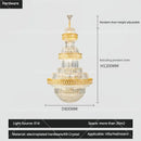 GobekUsa Crystal Chandelier: Villa High Living Room Luxury Lighting