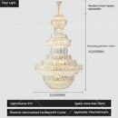 GobekUsa Crystal Chandelier: Villa High Living Room Luxury Lighting