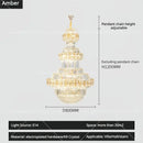 GobekUsa Crystal Chandelier: Villa High Living Room Luxury Lighting