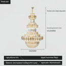 GobekUsa Crystal Chandelier: Villa High Living Room Luxury Lighting