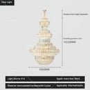 GobekUsa Crystal Chandelier: Villa High Living Room Luxury Lighting