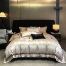 GobekUsa Brocade Satin Jacquard Luxury Cotton Bedding Set - Duvet Cover, Sheet, Pillowcases