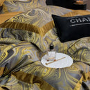 GobekUsa Brocade Satin Jacquard Luxury Cotton Bedding Set - Duvet Cover, Sheet, Pillowcases