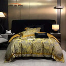 GobekUsa Brocade Satin Jacquard Luxury Cotton Bedding Set - Duvet Cover, Sheet, Pillowcases