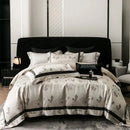 GobekUsa Brocade Satin Jacquard Luxury Cotton Bedding Set - Duvet Cover, Sheet, Pillowcases