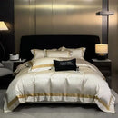 GobekUsa Brocade Satin Jacquard Luxury Cotton Bedding Set - Duvet Cover, Sheet, Pillowcases