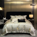 GobekUsa Brocade Satin Jacquard Luxury Cotton Bedding Set - Duvet Cover, Sheet, Pillowcases