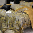 GobekUsa Brocade Satin Jacquard Luxury Cotton Bedding Set - Duvet Cover, Sheet, Pillowcases