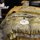 GobekUsa Brocade Satin Jacquard Luxury Cotton Bedding Set - Duvet Cover, Sheet, Pillowcases
