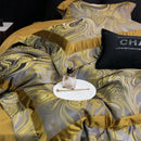 GobekUsa Brocade Satin Jacquard Luxury Cotton Bedding Set - Duvet Cover, Sheet, Pillowcases