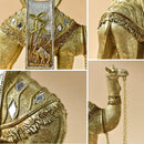 Luxury gold & silver camel resin art ornament living room decor by Decorbites
