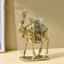 Luxury gold & silver camel resin art ornament living room decor by Decorbites
