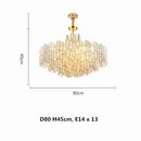 GobekUsa Gold Steel Crystal Pendant Chandelier - Luxury LED Dining Room Hanging Lamp