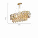GobekUsa Gold Steel Crystal Pendant Chandelier - Luxury LED Dining Room Hanging Lamp