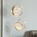 GobekUsa Crystal Ring Pendant Light - Rotatable Luxury Chandelier for Bedroom Decor