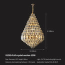 GobekUsa Crystal Pendant Chandelier for Home, Hotel, Restaurant - Luxury Duplex Hall Light