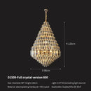 GobekUsa Crystal Pendant Chandelier for Home, Hotel, Restaurant - Luxury Duplex Hall Light