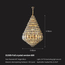 GobekUsa Crystal Pendant Chandelier for Home, Hotel, Restaurant - Luxury Duplex Hall Light