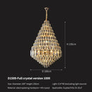 GobekUsa Crystal Pendant Chandelier for Home, Hotel, Restaurant - Luxury Duplex Hall Light