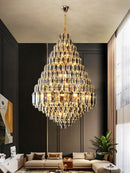GobekUsa Crystal Pendant Chandelier for Home, Hotel, Restaurant - Luxury Duplex Hall Light
