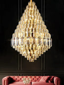 GobekUsa Crystal Pendant Chandelier for Home, Hotel, Restaurant - Luxury Duplex Hall Light