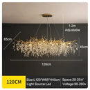 GobekUsa Golden Branch Ceiling Chandelier with Crystal LED - Luxury Modern Design for Living Room