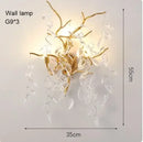 GobekUsa Golden Branch Ceiling Chandelier with Crystal LED - Luxury Modern Design for Living Room