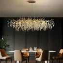 GobekUsa Golden Branch Ceiling Chandelier with Crystal LED - Luxury Modern Design for Living Room