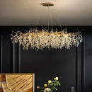 GobekUsa Golden Branch Ceiling Chandelier with Crystal LED - Luxury Modern Design for Living Room