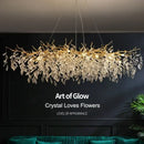 GobekUsa Golden Branch Ceiling Chandelier with Crystal LED - Luxury Modern Design for Living Room
